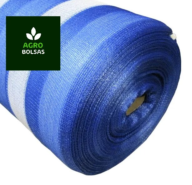Malla sombra azul-blanco